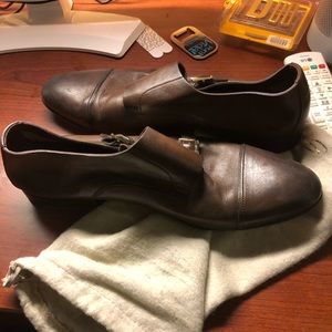 Santoni Double Monk Strap Cap Toe Size 9.5
